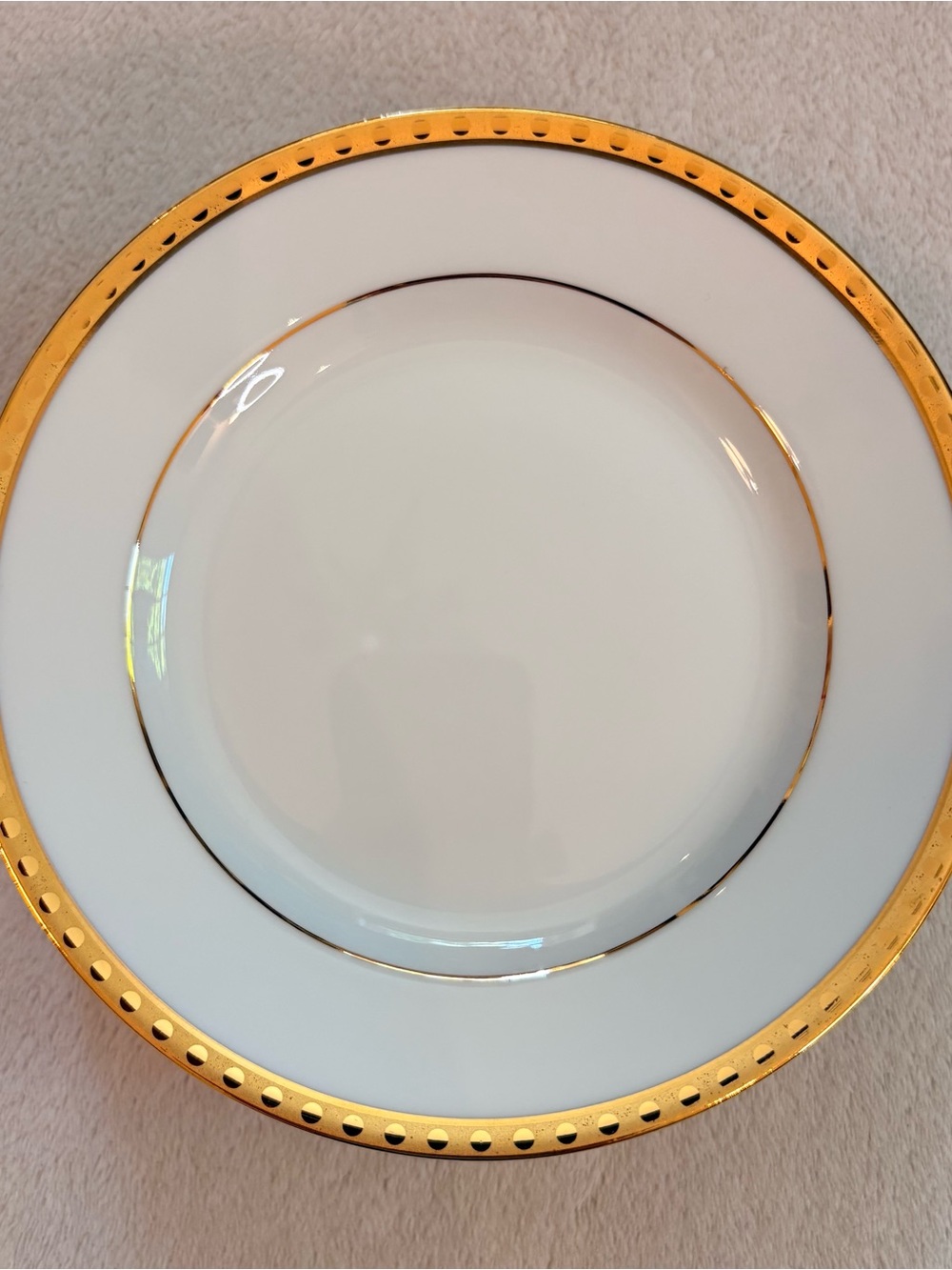 Tiffany & Co. / Limoges Gold Band White Porcelain Bread Plate